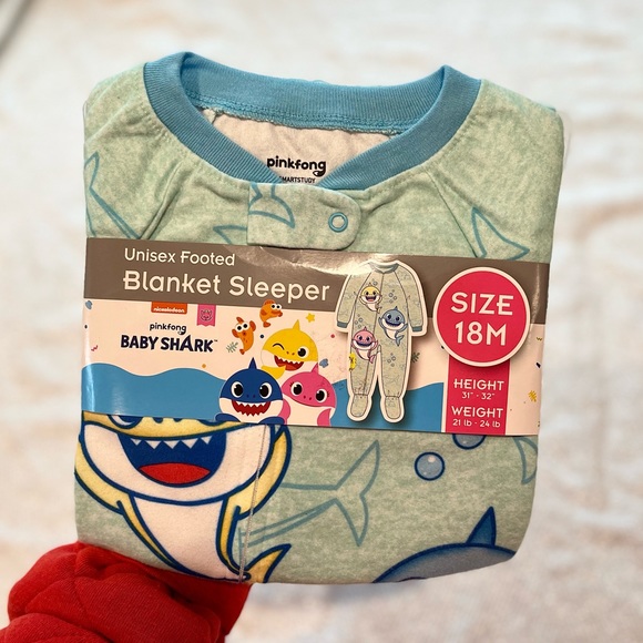 Baby Shark Pajamas Baby Shark Unisex Footed Blanket Sleeper Sz 8m